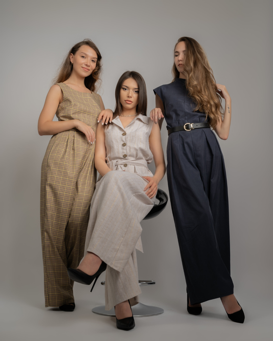 Asha Beige - Linen Jumpsuit