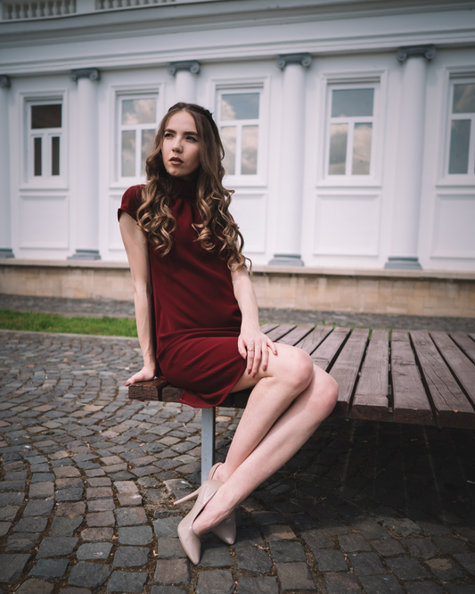 Leila Shawl Dress Burgundy
