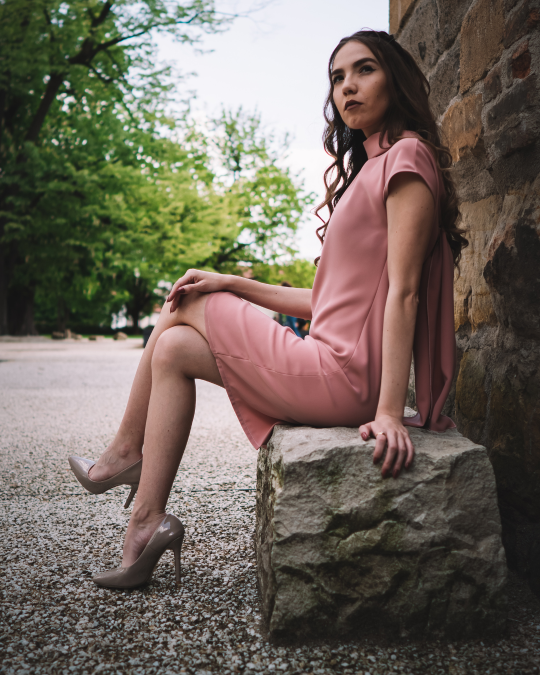 Leila Shawl Dress Rose