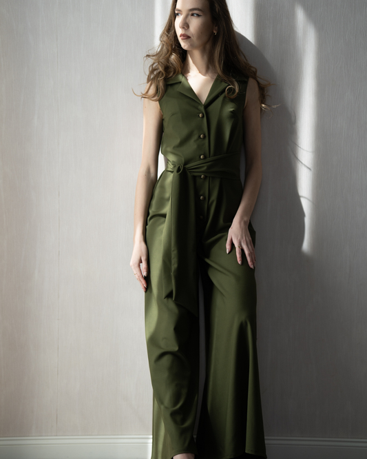 Asha Eathy Green Jumpsuit