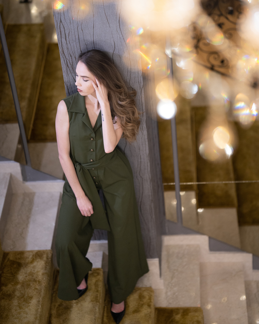 Asha Eathy Green Jumpsuit