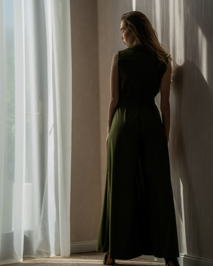 Asha Eathy Green Jumpsuit