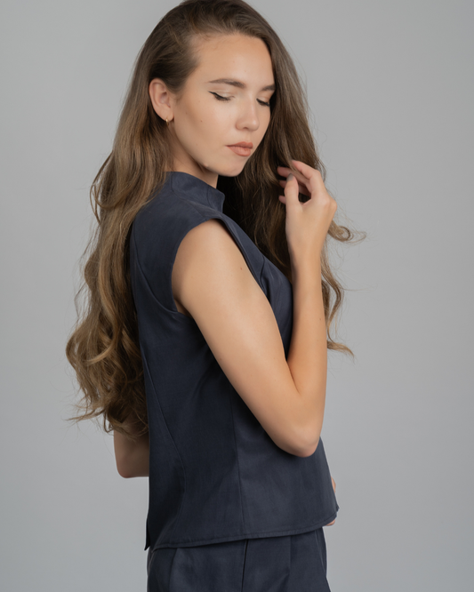 Myra Navy Top